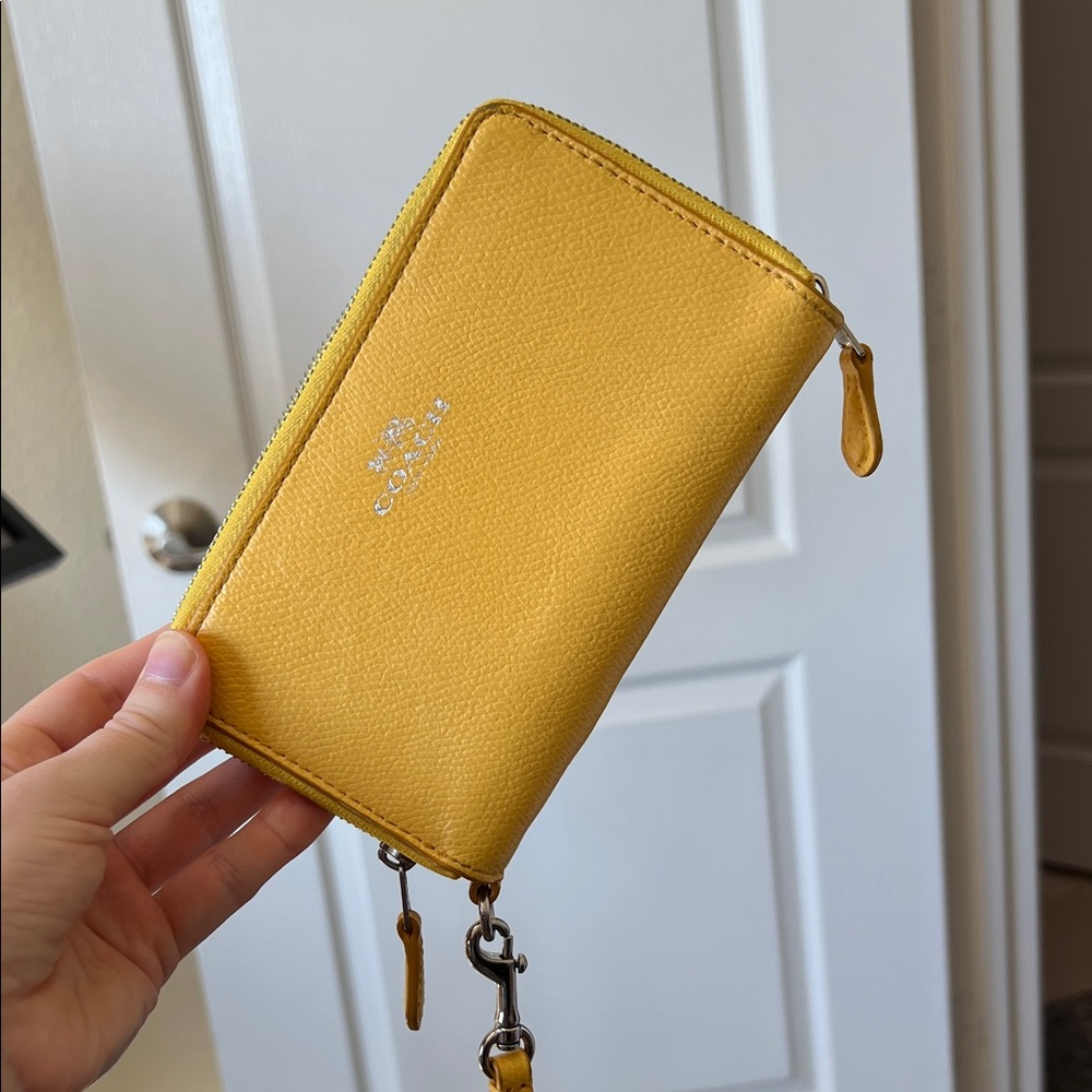 Coach Outlet Yellow Long Ziparound Wristlet Wallet